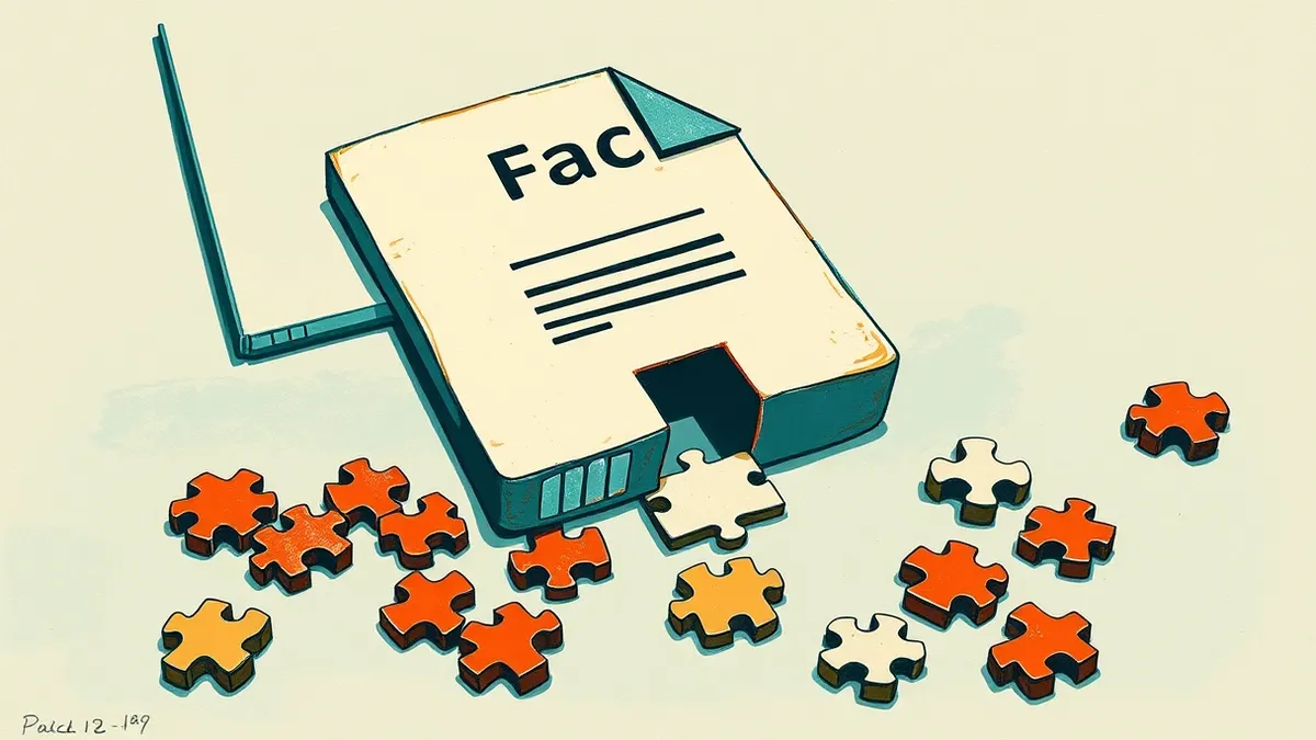 Illustration: A generic software patch file rests on a flat surface, surrounded by scattered puzzle pieces representing modular components.