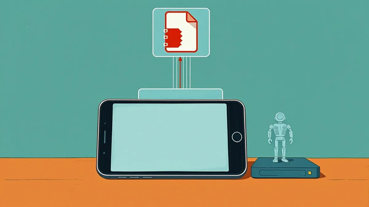 Illustration: A smartphone displays a blank browser window.