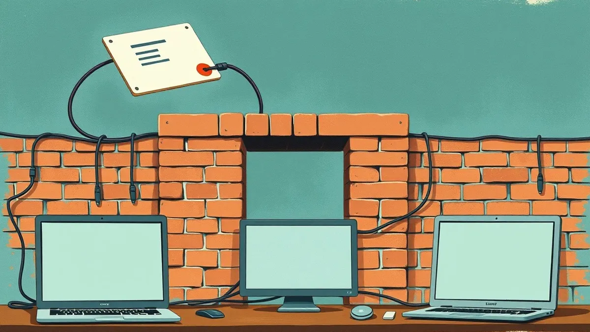 Illustration: A network packet travels past a firewall toward an internal server.