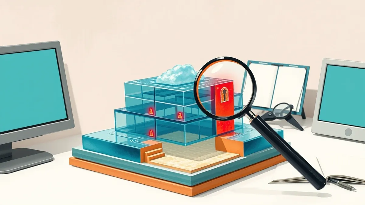Illustration: A three-dimensional architectural model sits on a clean white desk.